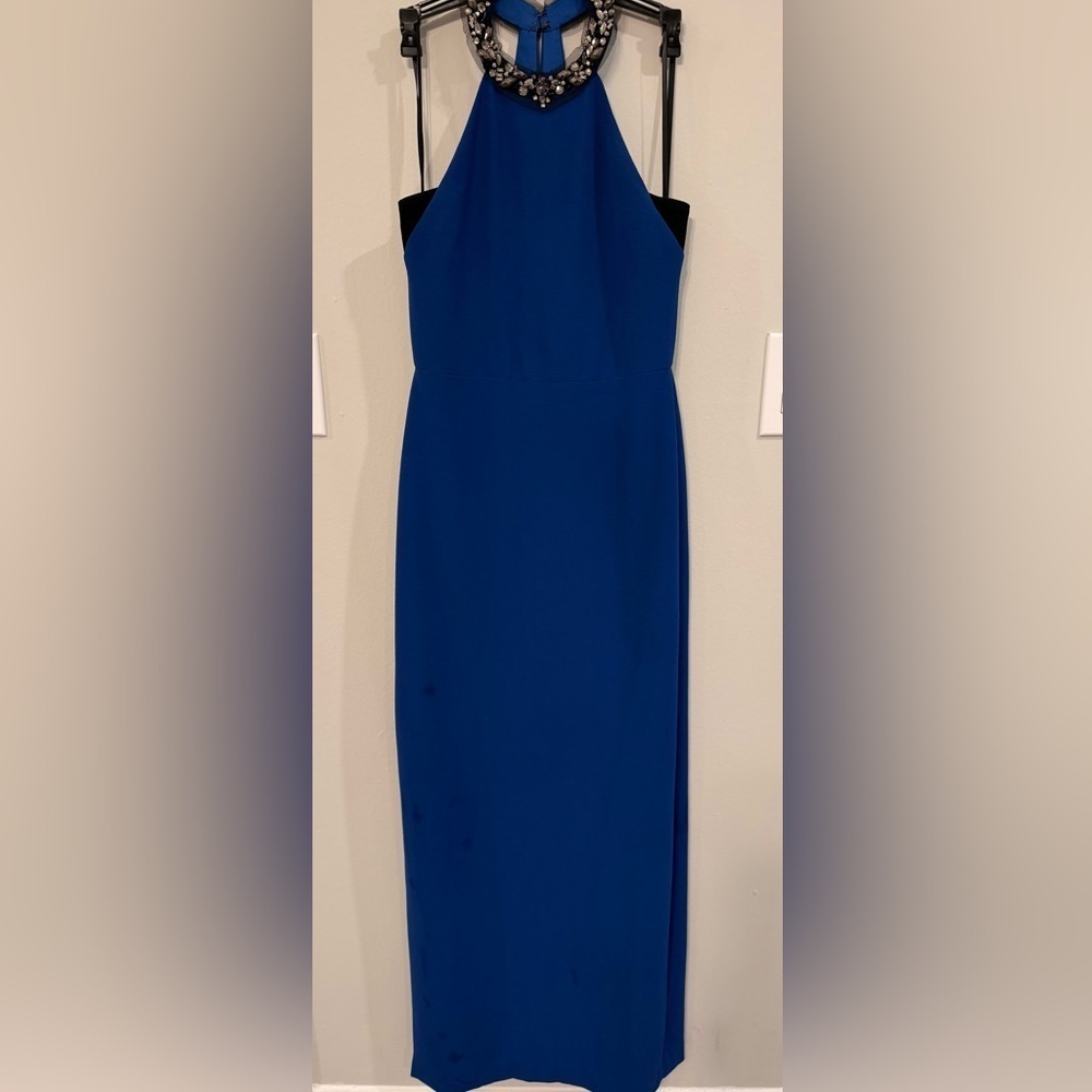 BCBGMaxAzria Royal Blue Halter Maxi Dress - Picture 3 of 10